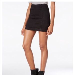 Free people black denim skirt